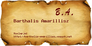 Barthalis Amarillisz névjegykártya